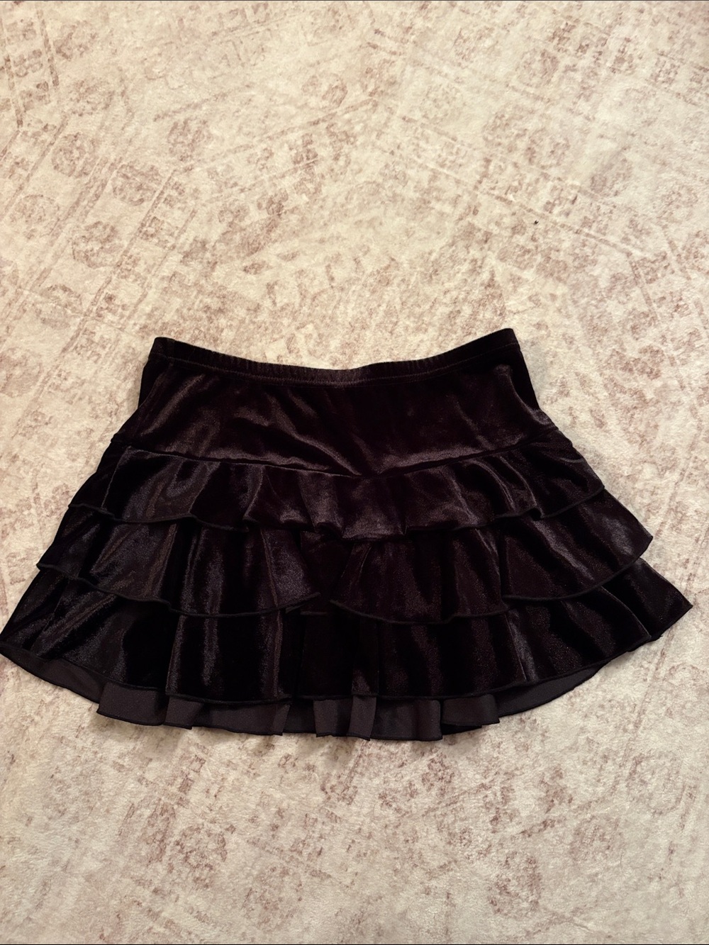 H&M Black Tiered Ruffle Mini Skirt